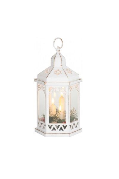 Magic Home Διακοσμητικό φανάρι, πλαστικό, τύπου κεριού LED, λευκό, 3xAAA, 18x...