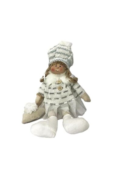 Strend Pro Decorațiune de Crăciun, fetiță, alb-gri, 22 cm