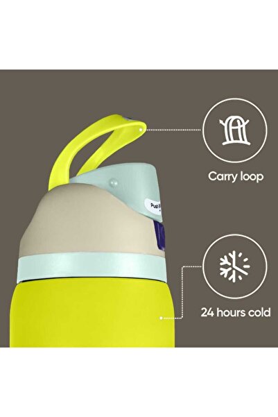 Generic Mattarah FreeSip 900 ML (32oz) Insulated Stainless Steel Water Bottle with Straw – (Yellow)