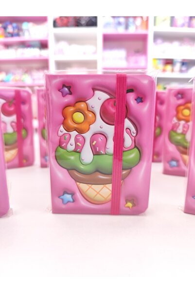 Ponçikella Şeker Gibi Tatlı Dondurma Desenli Mini Not Defteri | Sert Kapaklı ...