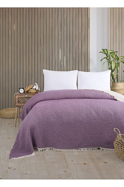 Cottonin Home Çift Kişilik 4 Katlı Müslin Yatak Örtüsü %100 Pamuk 220x240 CM