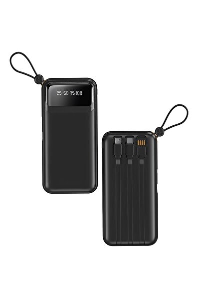 YETI Powerbank 10000mAh Sunix PB-120, Ecran LED Digital, Cabluri Lightning Type-C MicroUSB, Black