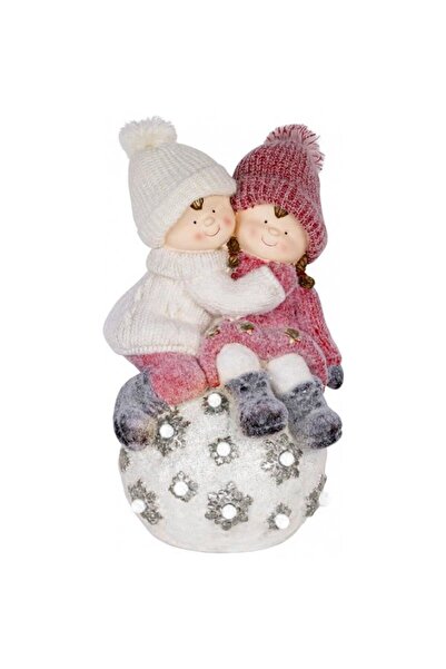 Strend Pro Χριστουγεννιάτικη διακόσμηση, κεραμική, αγόρι και κορίτσι σε υδρόγ...