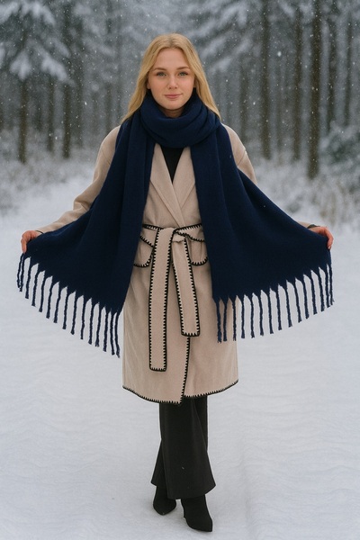 awix Преміум м'який стильний шарф-букет синього кольору