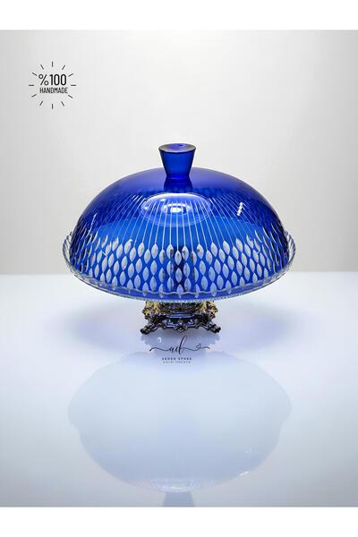 AKDEN STORE Kristal Dekor Kapaklı Kek Fanusu - Pasta - Kurabiye - Sunumluk Me...