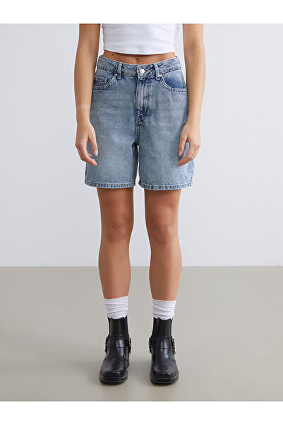 LC Waikiki Blue Tight Fit Women's Jean Shorts