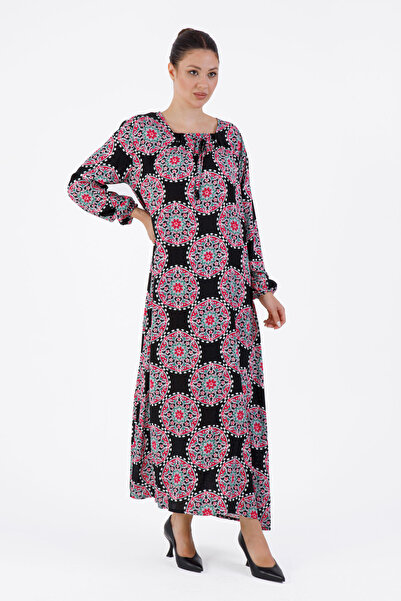 Mihvera Rochie de mama din viscoza cu model mandala mare