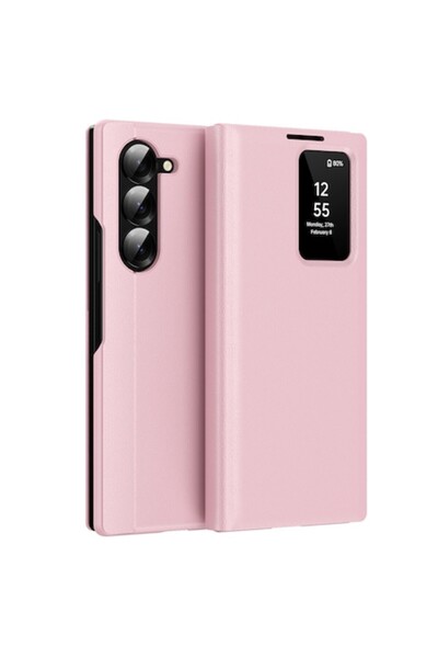Danex Husă de protecție pentru Samsung Galaxy Z Fold5, U53, piele, roz pudrat