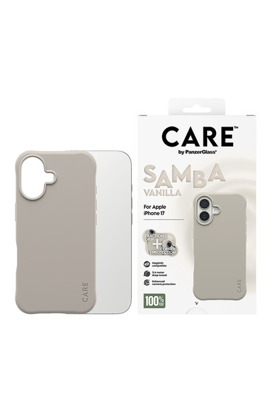 Panzer Glass CARE Fashionable Case Samba with MagSafe iPhone 17 - Vanilla