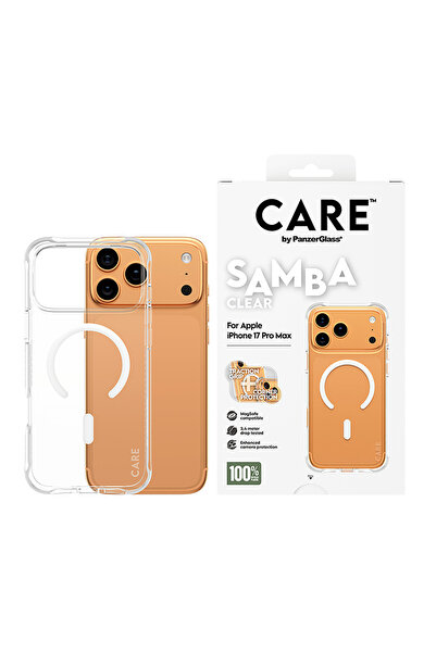 Panzer Glass CARE Fashionable Case Samba with White Magsafe iPhone 17 Pro Max - Clear