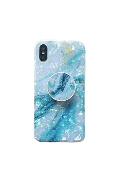 Danex Protective case for Apple iPhone 7 Soft IMD TPU Marble Blue with included stand