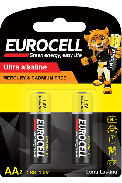 EUROCELL بطاريات قلوية فائقة AA2 (LR6 1.5 فولت)