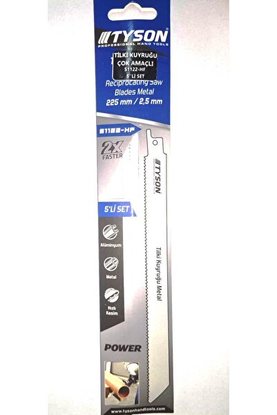 TYSON Tilki Kuyruğu Çok Amaçlı 5' li 225 mm / 2,5 mm. (Alüminyum-Metal)