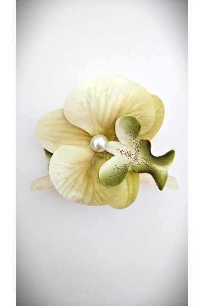 cityvision Orchid Flower Pearl Latch Buckle 10 cm Double Sided 1 Piece
