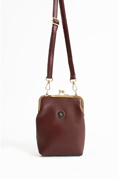 Sanmorris Kadın Bordo 3 Gözlü Burslu Astarlı Fermuar Kapama El Kol Ve Omuz Ça...