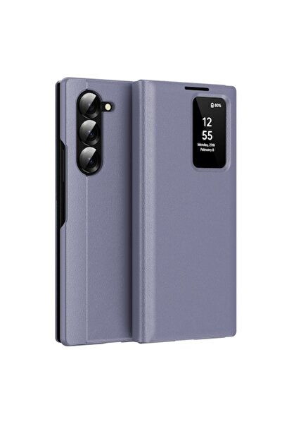 Danex Husă de protecție pentru Samsung Galaxy Z Fold6 (U78), piele PU, violet prună