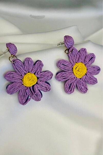 Melissa Boutique Women's Lilac Daisy Design Earrings