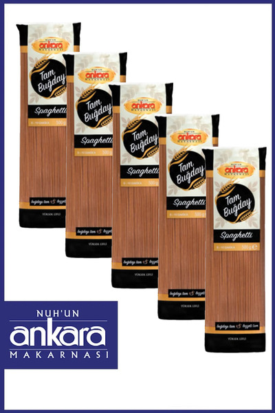 Nuh'un Ankara Tam Buğday Spagetti Makarna 500 gr x 5 Adet