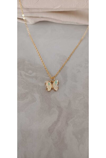 Shae Jewelry قلادة نسائية على شكل فراشة كريستالية مع سلسلة ذهبية