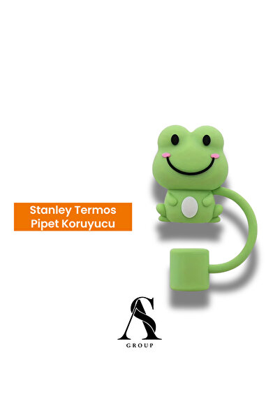 Yenigeldi Stanly Quencher Termos Uyumlu Kurbağa Figürlü Pipet Koruyucu | Sili...