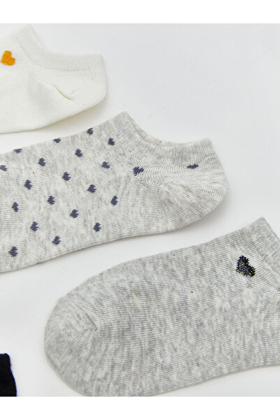LC Waikiki Heart Printed Women's Sneaker Socks 5-Piece