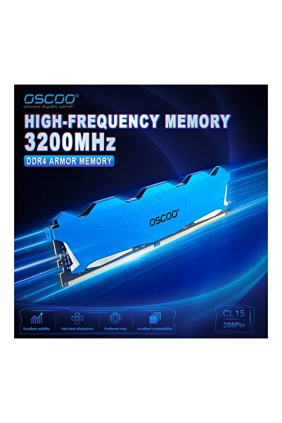 Oscoo Blue Armor T200 32GB (2X16) 3200MHZ CL22 Ddr4 1.2V Ram