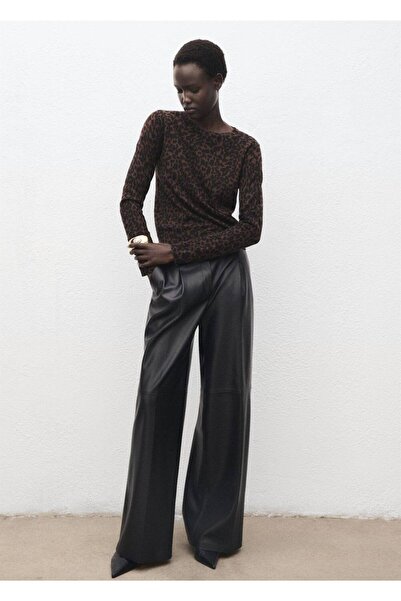 MANGO Woman Leopar desenli ribana kazak