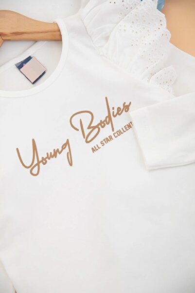 voyyo kids baby Girl's 2-3-4-5-6 Years Old White Blouse and Colored Linen Pants 100% Cotton 2-Piece Top and Bottom Set