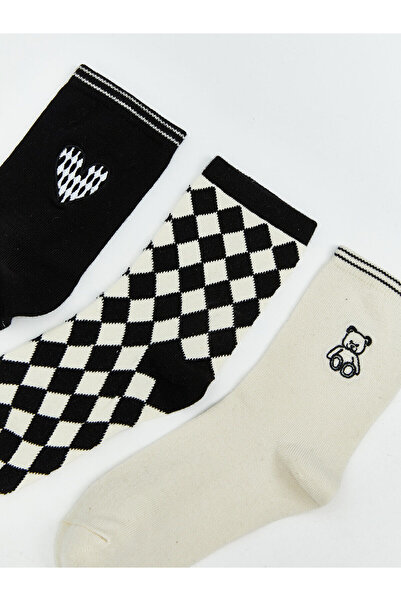 LC Waikiki New Season Patterned Women's Socks 3-Piece