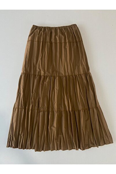 ÇELEBİ STYLE Nursery Hijab Skirt Long Skirt with Inner Lining Pleated Skirt