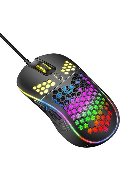 Datazone RGB Gaming Mouse, RGB Mouse with USB Port, Hollow Honeycomb Design, Fits the palm of the ha