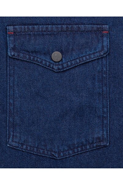 tambattal Plus Size Zippered Denim Shirt with Double Pockets (Wide Relaxed Fit)