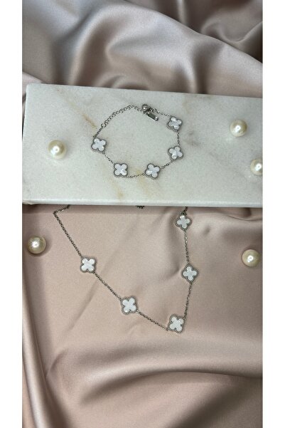 stainless steell 2’li Şans Çiçeği Kolye ve Bileklik Seti