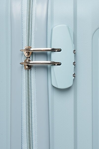 Travel POLO 2'li Valiz Seti (Küçük Orta) Kırılmaz Bebe Mavi 1017