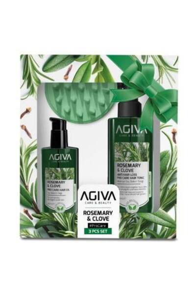 Ajiva مجموعة العناية بتساقط الشعر بالروزماري والقرنفل - 3 قطع