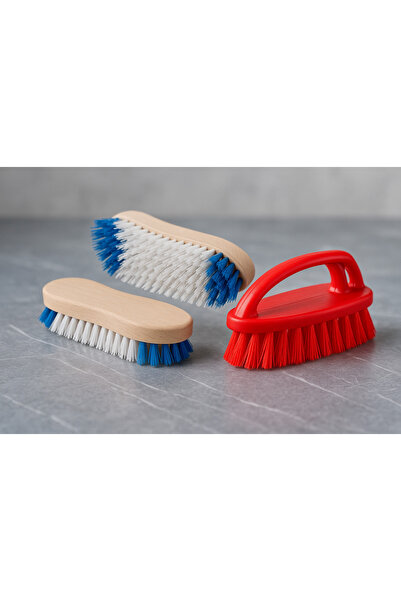 Metler Ahşap Halı Fırçası + Ergonomik Plastik El Halı Fırçası Sert Kıl Dayanı...