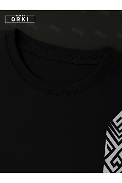 EFFRENATU Trendy Stylish Printed Oversized Black T-Shirt & Black Pants Tracksuit Set