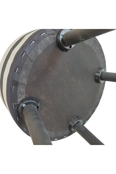 ustaagac Puf Koltuk Bench Tabure – Zebra Siyah Beyaz Desen - Ahşap Ayaklı - Doğal Modern Stil