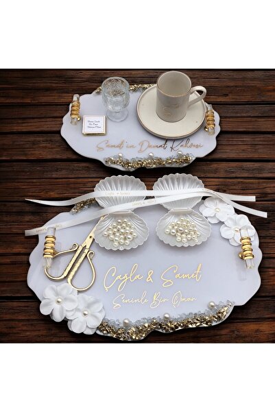 Masalsı Concept Söz Tepsisi Nişan Tepsisi yüzüklük açık duruyor Damat Tepsisi...