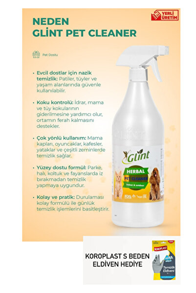 GLİNT Pet cleaner 1 litre koroplast temizlik eldiveni hediyeli