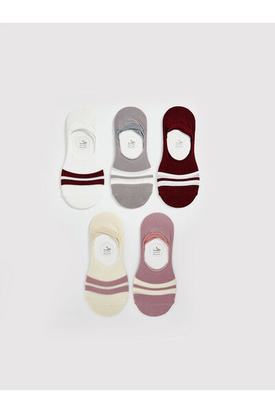 LC Waikiki Ριγέ γυναικείες κάλτσες μπαλαρίνας 5 Συσκευασία