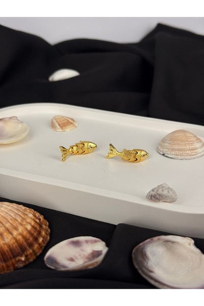 Unzilee أقراط ذهبية متحركة على شكل سمكة