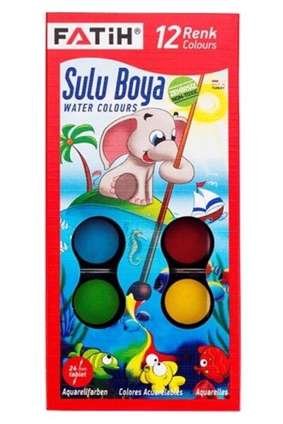 Fatih Stationery School Set 3 Pieces Paint Supplies Kit Dry Paint Watercolor Pastel Paint