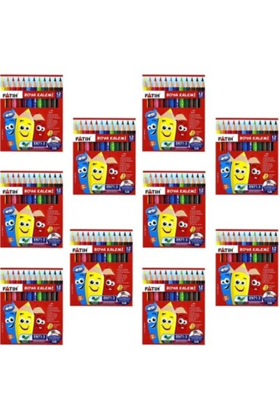 Fatih Half Size 12 Color Dry Paint Pens, Pack of 10