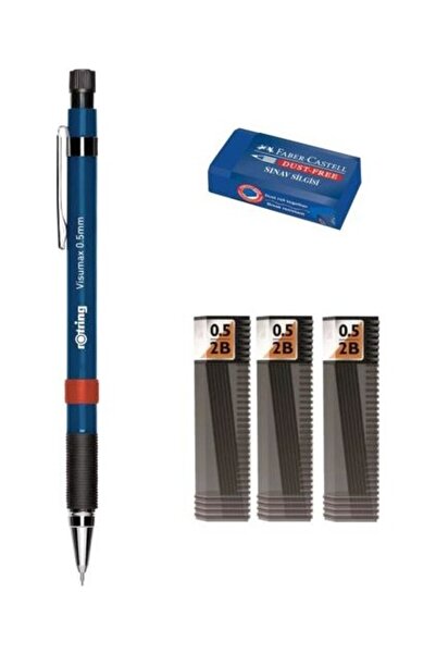 Rotring Visumax Versatil 0.5 mm Lacivert + Tombow Uç 3'lü + Faber-Castell Silgi Tekli