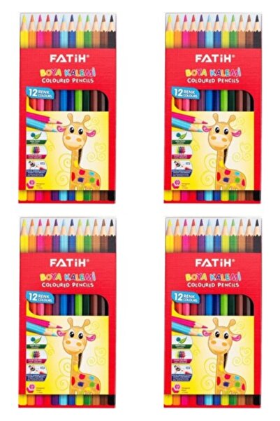 Fatih اقلام تلوين جافة 12 طويلة 4 قطع