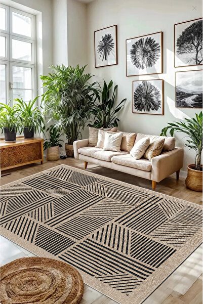 MUA HOME DECOR Geometrik Dijital Baskı Yıkanabilir Kaymaz Taban Salon Mutfak ...