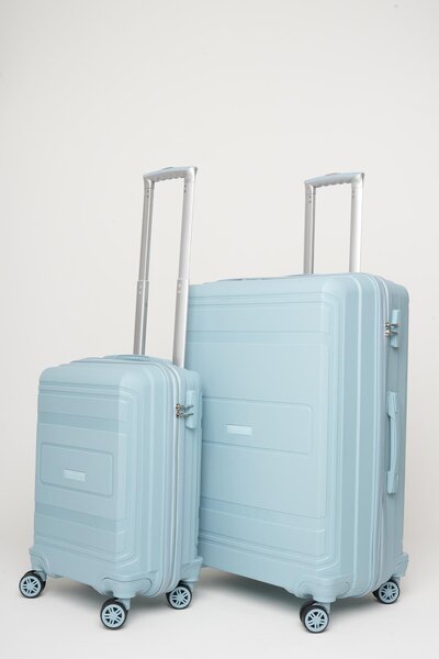 Travel POLO 2'li Valiz Seti (Küçük Büyük) Kırılmaz Bebe Mavi 1017