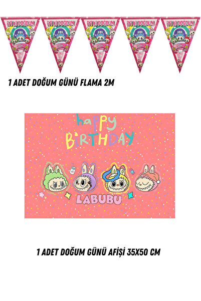 HAPPYLOOPPARTY Set bannera i traka sa temom likova Labubu