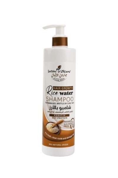 Jardin D Oleane Rice Shampoo for Damaged, Split Ends, and Curly Hair by Garden Olean - 380ml